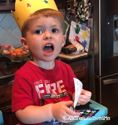 A little boy singing