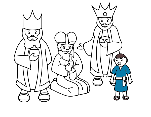 Wise Men Visit Jesus Coloring Sheet