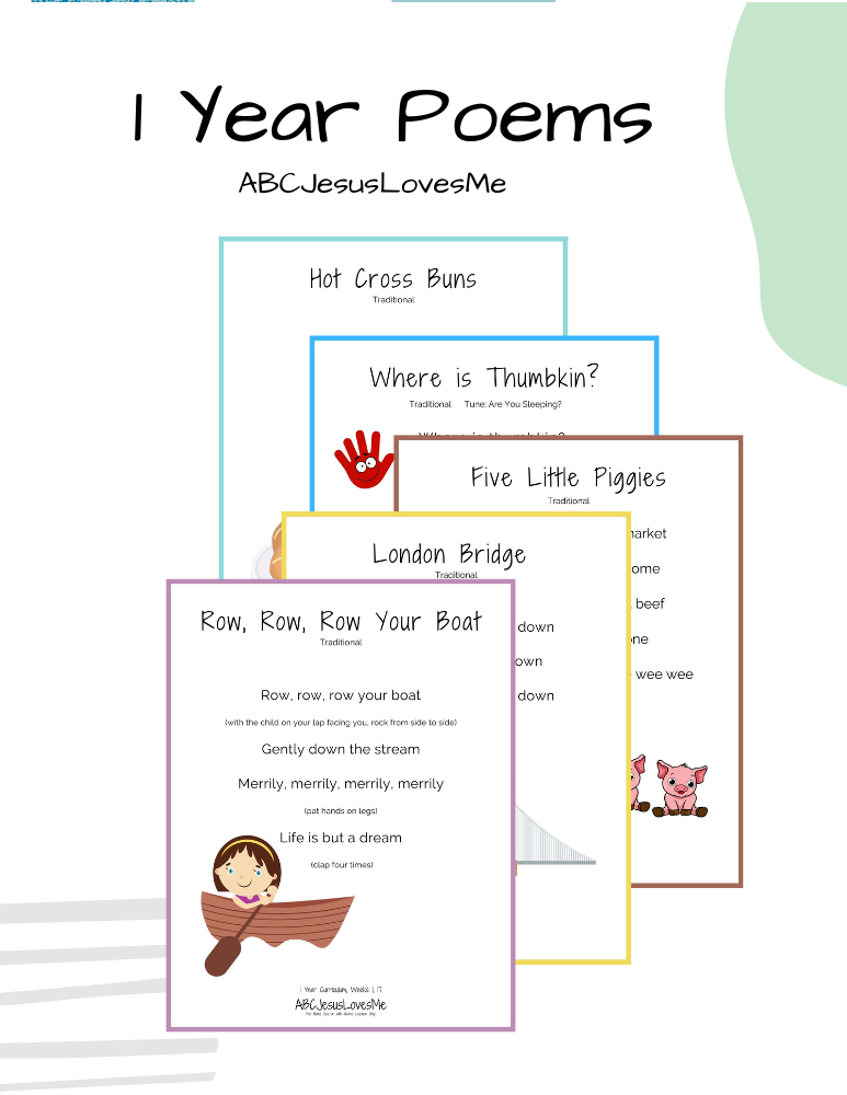 1 Year Poem Cards